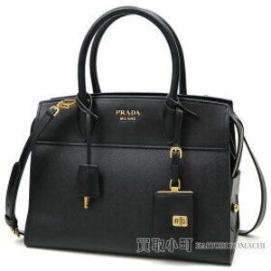 Prada Esplanade Bag Saffiano City Calf Logo Black Shoulder Tote Handbag